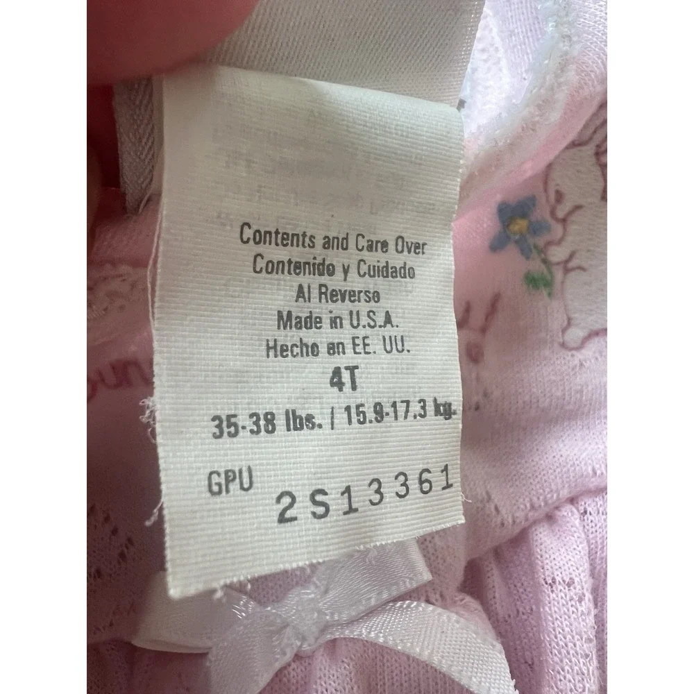 Vintage 2 Piece Carters 4t Girls Toddler Pajamas Bows Croquet Cottage Core‎ Lace
